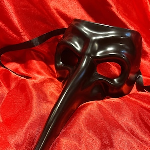 Scaramouche Masquerade Mask Plain Black Sleek Long Nose Mask Mens Womens Gothic