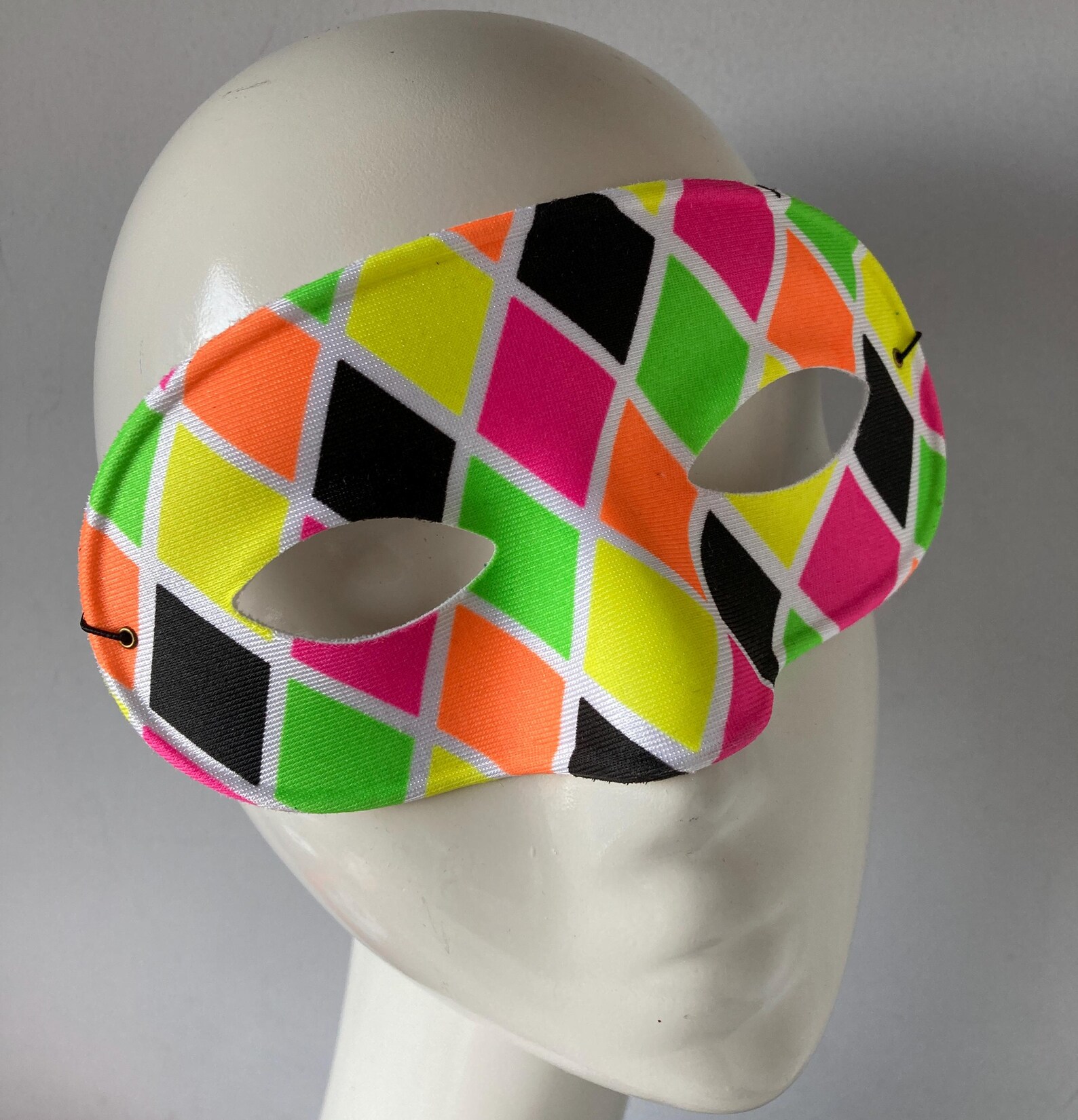 Traditional Harlequin Masquerade Mask Bright Colours Rainbow Rave ...