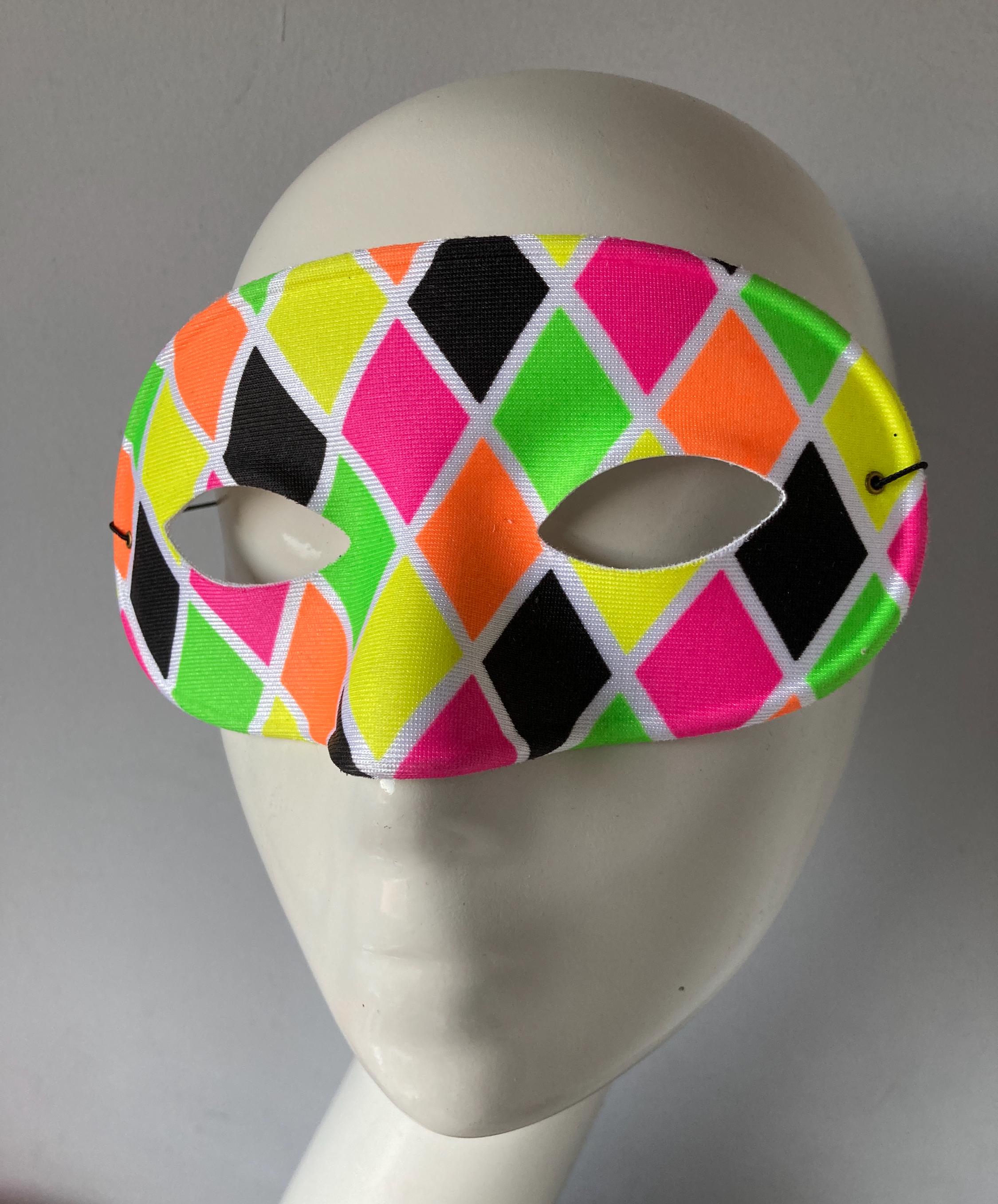 Traditional Harlequin Masquerade Mask Bright Colours Rainbow Rave ...