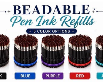 Juego de 8 recambios de tinta para bolígrafo con perlas: tinta negra, azul, aguamarina, roja o morada.