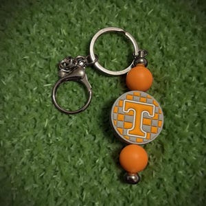 UT Vols Silicone Beaded Keychain with Lobster Clasp