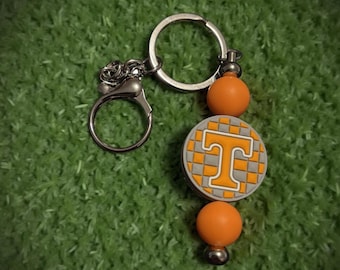 UT Vols Silicone Beaded Keychain with Lobster Clasp