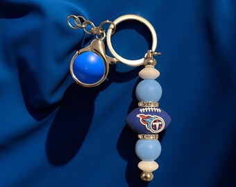 Tennessee Titans Beaded Keychain with 3D Football