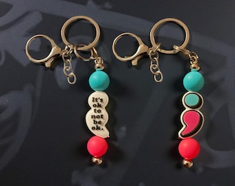 Project Semicolon Beaded Keychain: Survival & Solidarity