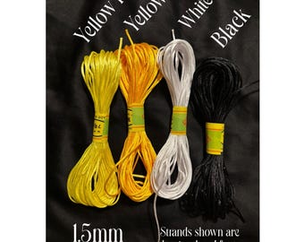 Satiny Nylon Cord 1.5mm Beading Cord Bracelet Making Cording Thread