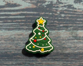Set of 2-Green Debbie Cake Christmas Tree Silicone Focal Bead