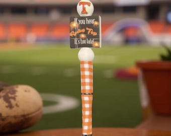 University of Tennessee Pen, Orange & White Checkerboard, Focal Bead