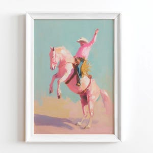 Western Rodeo Print Cowboy Horse Riding Wall Art Vintage Rodeo Poster Rustic Western Home Decor Printable Country Wall Art