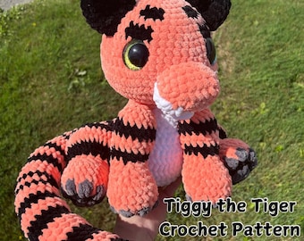 Tiggy the Tiger, Crochet Pattern, Tiger, PDF Crochet Pattern