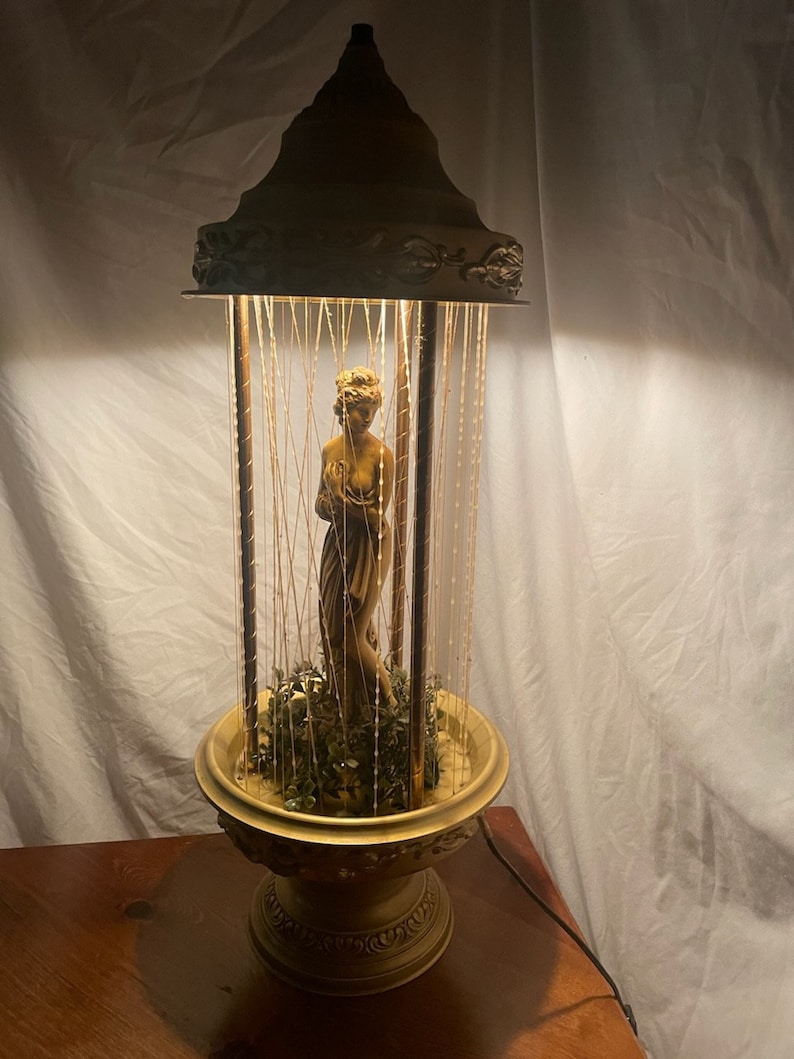 1960's Vintage Grecian Goddess Mineral Oil Rain Lamp Antique Etsy