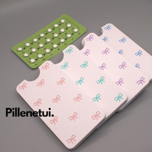Antibabypille Etui – Stylisches Schleifen-Design für Pillen Aufbewahrung, Handmade, ideal als Geschenk für Frauen & Mädchen