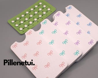 Antibabypille Etui – Stylisches Schleifen-Design für Pillen Aufbewahrung, Handmade, ideal als Geschenk für Frauen & Mädchen