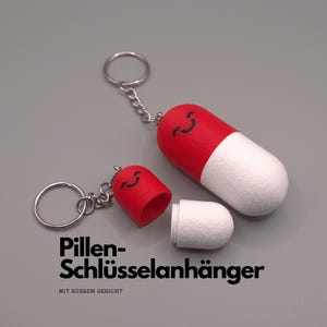 Pillen-Schlüsselanhänger Set - Süße Notfallbehälter für Tabletten (Groß + Klein) – Praktisch & Stylisch