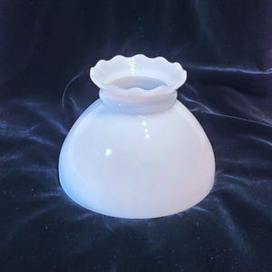 Vintage Smooth White Milk Glass Replacement Hurricane Lamp Shade. 8&quot; wide base fitter, 6&quot; Height. 2.75&quot; inner opening. Excellent condition!