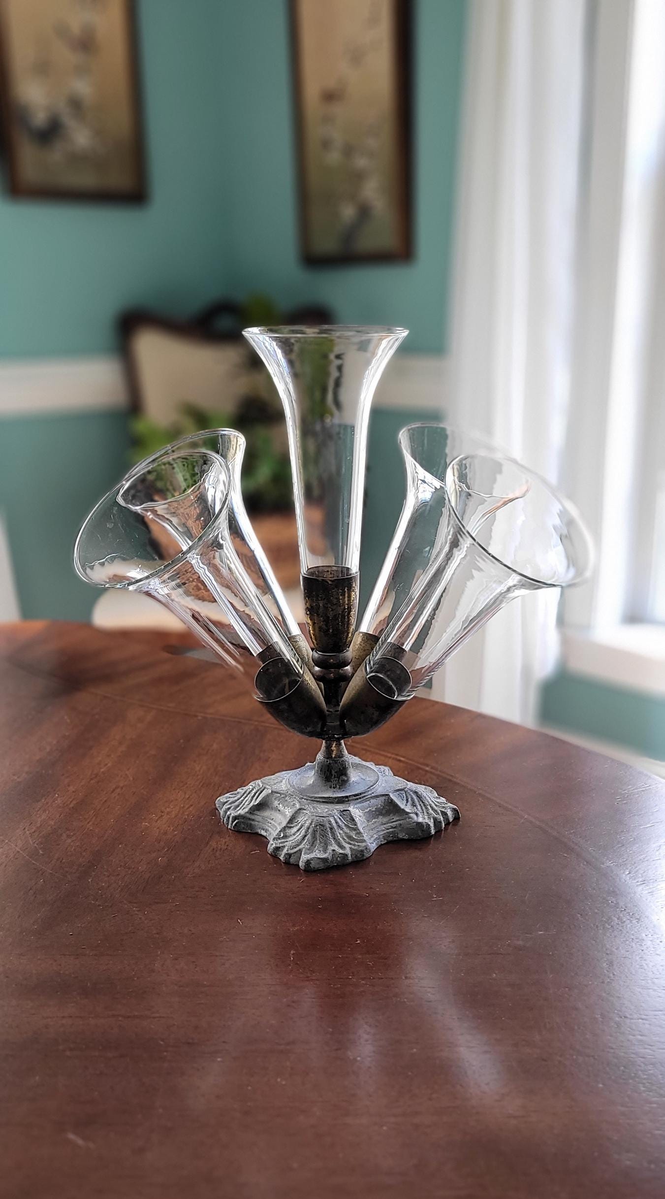 アールヌーボー様式 シルバーメッキ センターピース テーブル