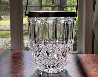 Vintage Crystal Miniature Ice Bucket. An elegant addition to your bar, outdoor table, or anywhere you want to take your cubes :)