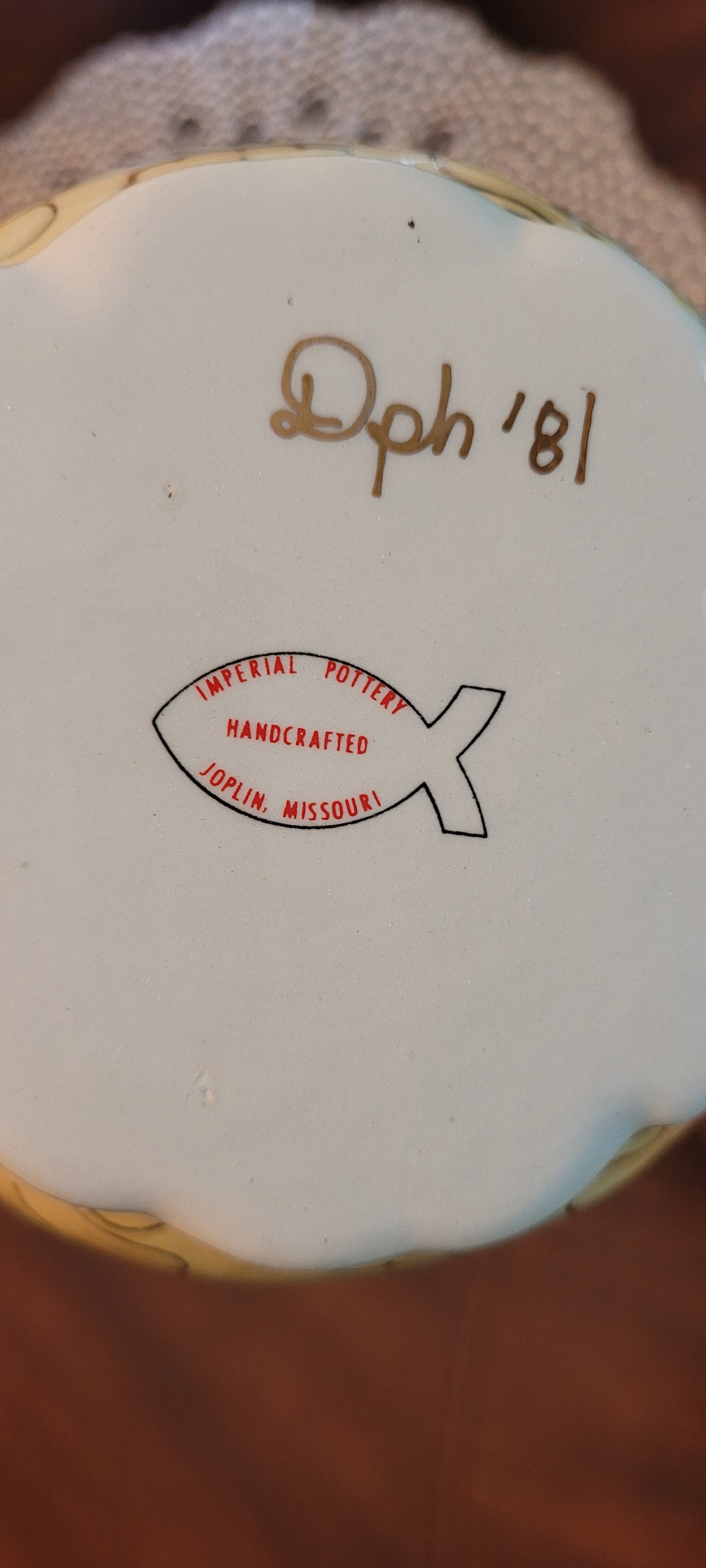 Pretty Peachy Pitcher say That 10x Fast Handcrafted by Imperial Pottery