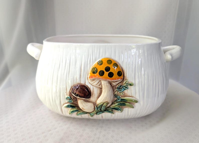 Mix-n-Match Merry Mushroom Ceramic Soup Tureen Bowls, Lids. Read Description! Vintage Sears Roebuck bild 7