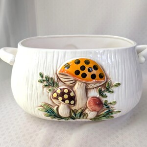 Mix-n-Match Merry Mushroom Ceramic Soup Tureen Bowls, Lids. Read Description! Vintage Sears Roebuck Bowl A (Excellent)