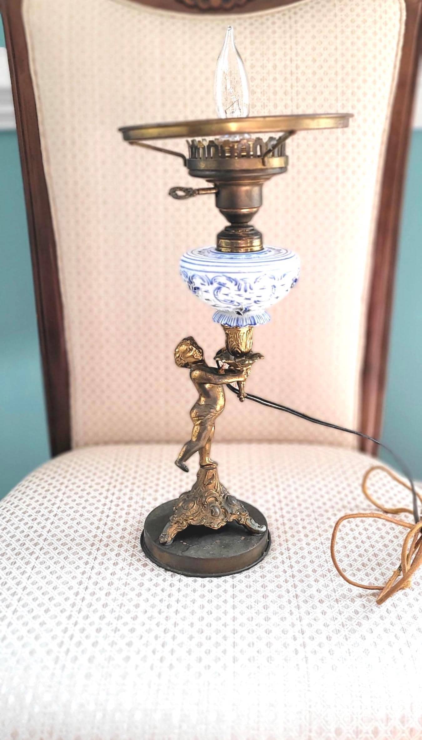 Antique angel lamp - Etsy 日本