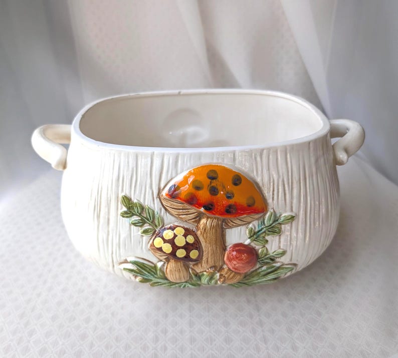 Mix-n-Match Merry Mushroom Ceramic Soup Tureen Bowls, Lids. Read Description! Vintage Sears Roebuck bild 8