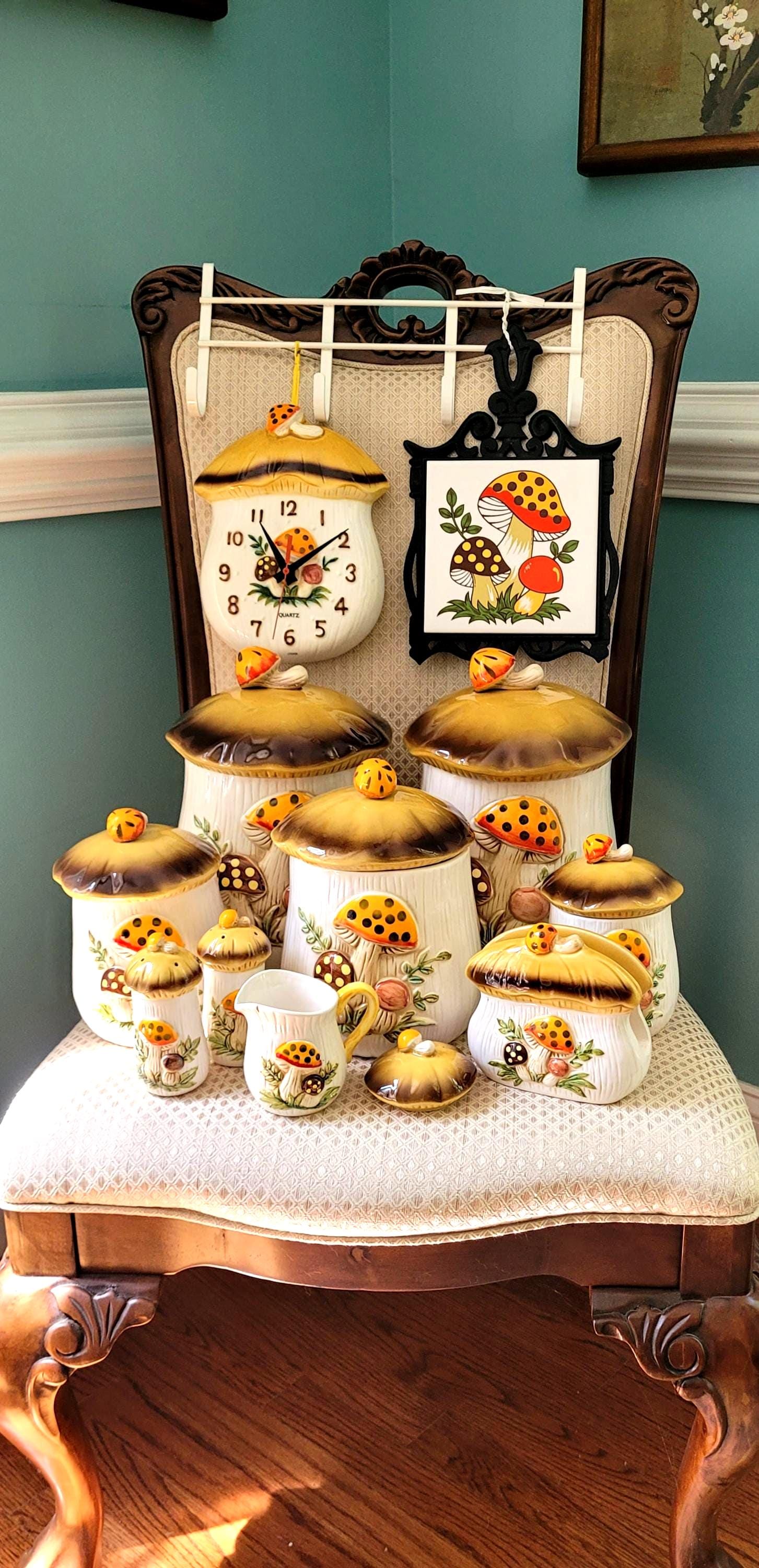 Update! Mug & flawed shaker still Available->See my other listings for Teapot/Planter. Sears Roebuck Merry Mushrooms! READ DESCRIPTION PLZ!