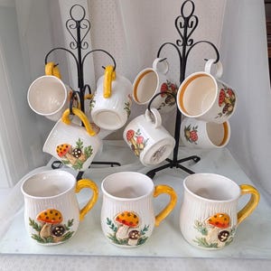 Merry Mushrooms Mugs-n-Such! Plz Read description. Vintage Sears Roebuck Kitchen