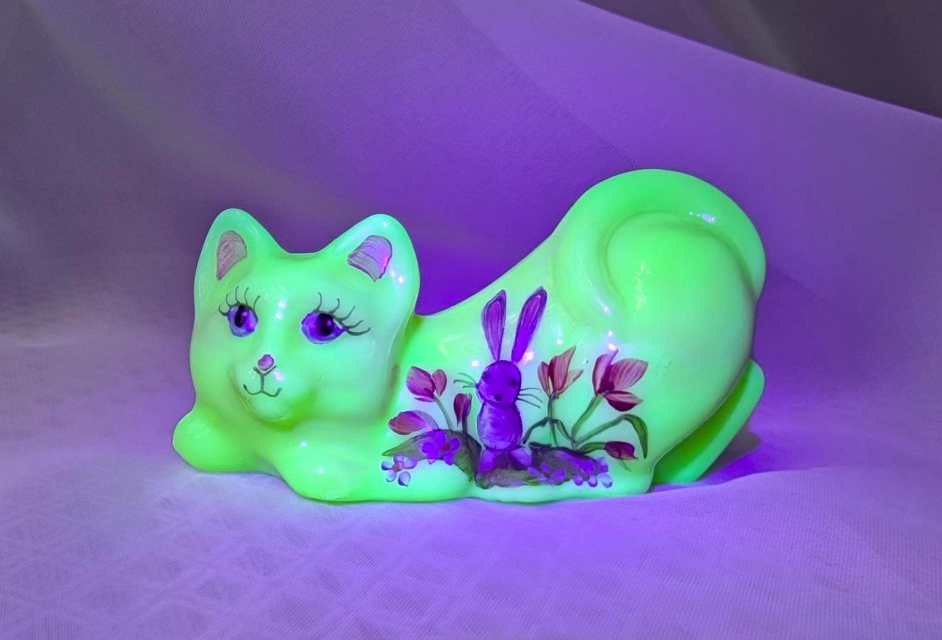 Fenton Glass Cat - Etsy