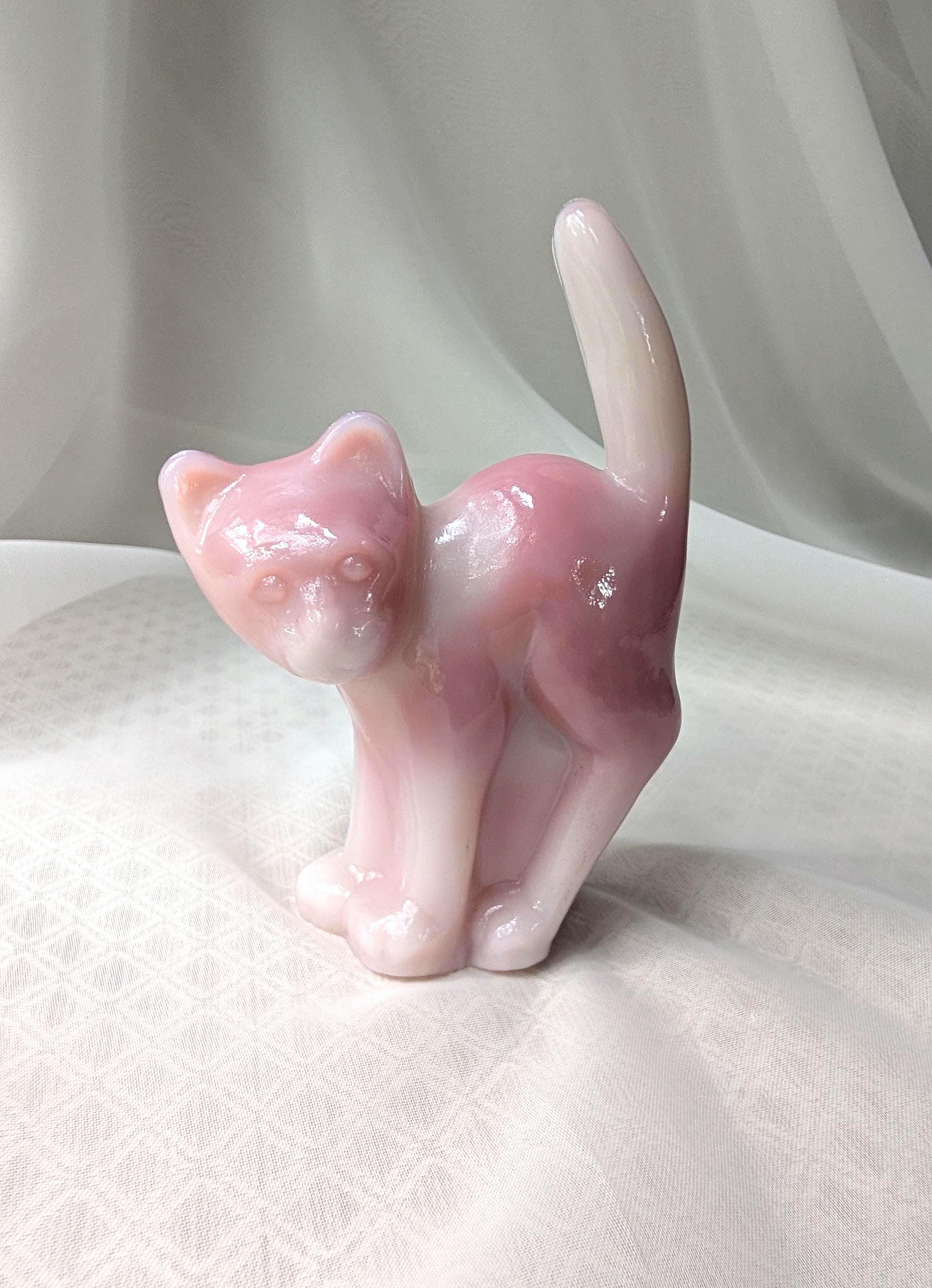 Fenton Glass Pink Cat - Etsy