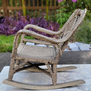 Antique Victorian? Child's Wicker Rocking Chair or Large Doll Rocker ...