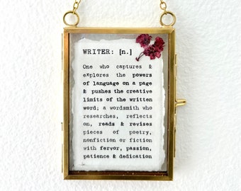 Writer Definition Print: Tiny Typewriter Art, Floating Frame Decor