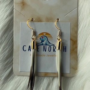 Porcupine Quill Earrings 24k Plated gold hooks 4 Quills
