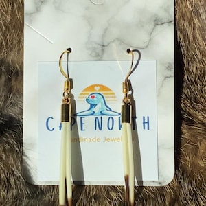 Porcupine Quill Earrings 24k Plated gold hooks 3 Quills