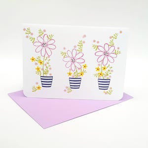 Birthday card / greeting card with envelope (S 19A) / watercolor colored stamp print / flower card / greeting card / stationery / original