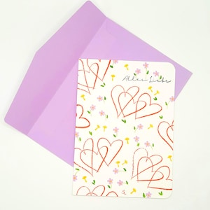 Biglietto di compleanno/biglietto di auguri con busta (S 15A)/stampa con timbro colorato ad acquerello/biglietto floreale/biglietto di congratulazioni/cancelleria/originale