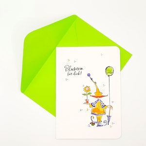 Biglietto di compleanno/biglietto di auguri con busta (S 29D)/stampa con timbro colorato ad acquerello/biglietto floreale/biglietto di congratulazioni/cancelleria/originale