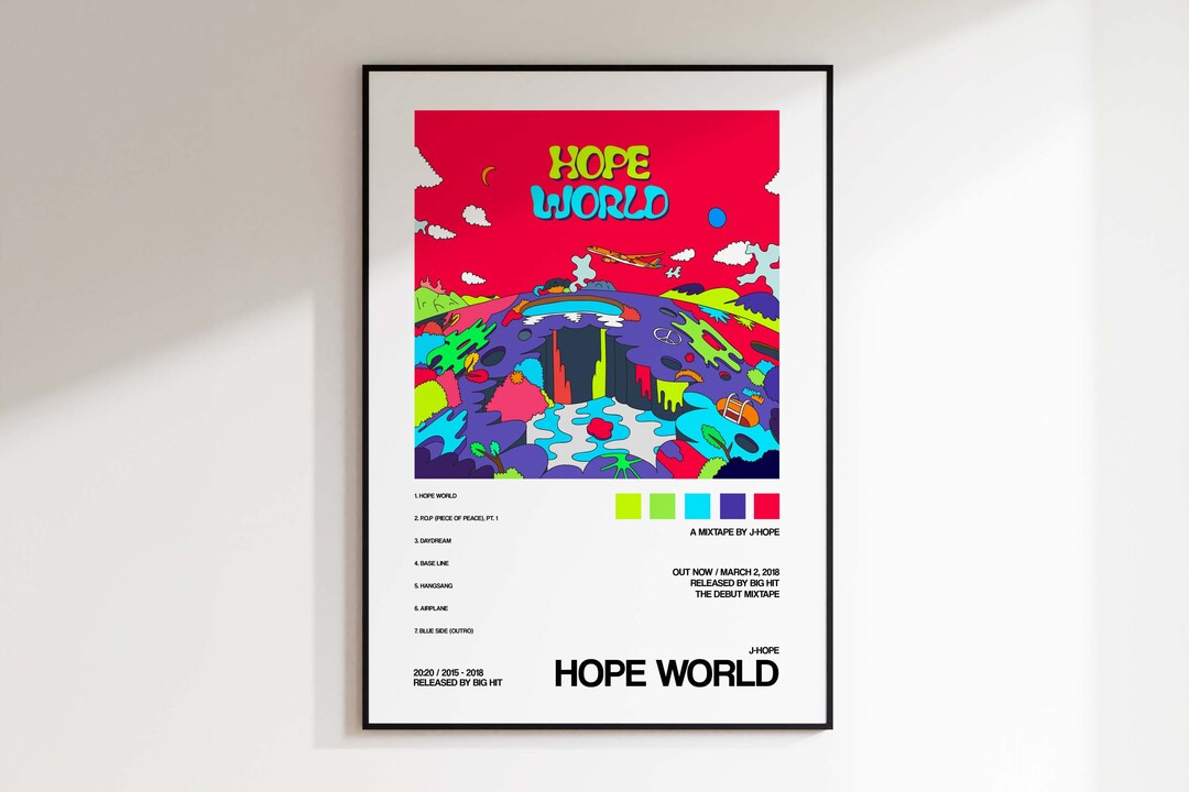 Jhope 'hope World' Album Cover Poster, Poster Print Wall Art, Custom ...