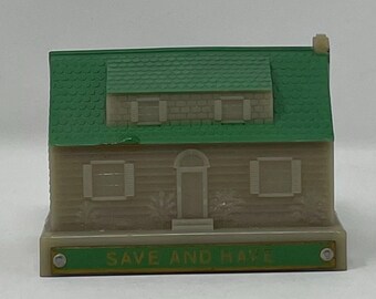 Vintage Banthrico Save For A Home Bank House – green roof - 1960s