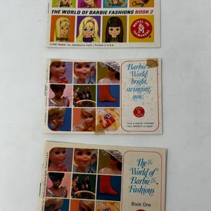 Vintage Lot of 3 Mattel Barbie booklets - 1960s - World of Fashion (Lot 1)