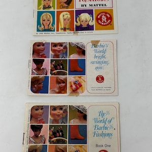 Vintage Lot of 3 Mattel Barbie booklets - 1960s - World of Fashion (Lot 2)
