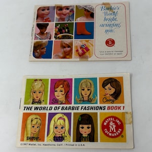Vintage Lot of 2 Mattel Barbie booklets - 1960s - World of Fashion (Lot 3)