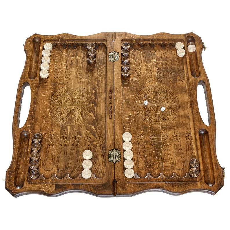Helena Wood Art – Handgefertigtes Backgammon Spiel Aus 100% Holz, Tavla Deluxe Edition – Der Zeitlose Klassiker Für 2 Spieler Ab 6 Jahren!