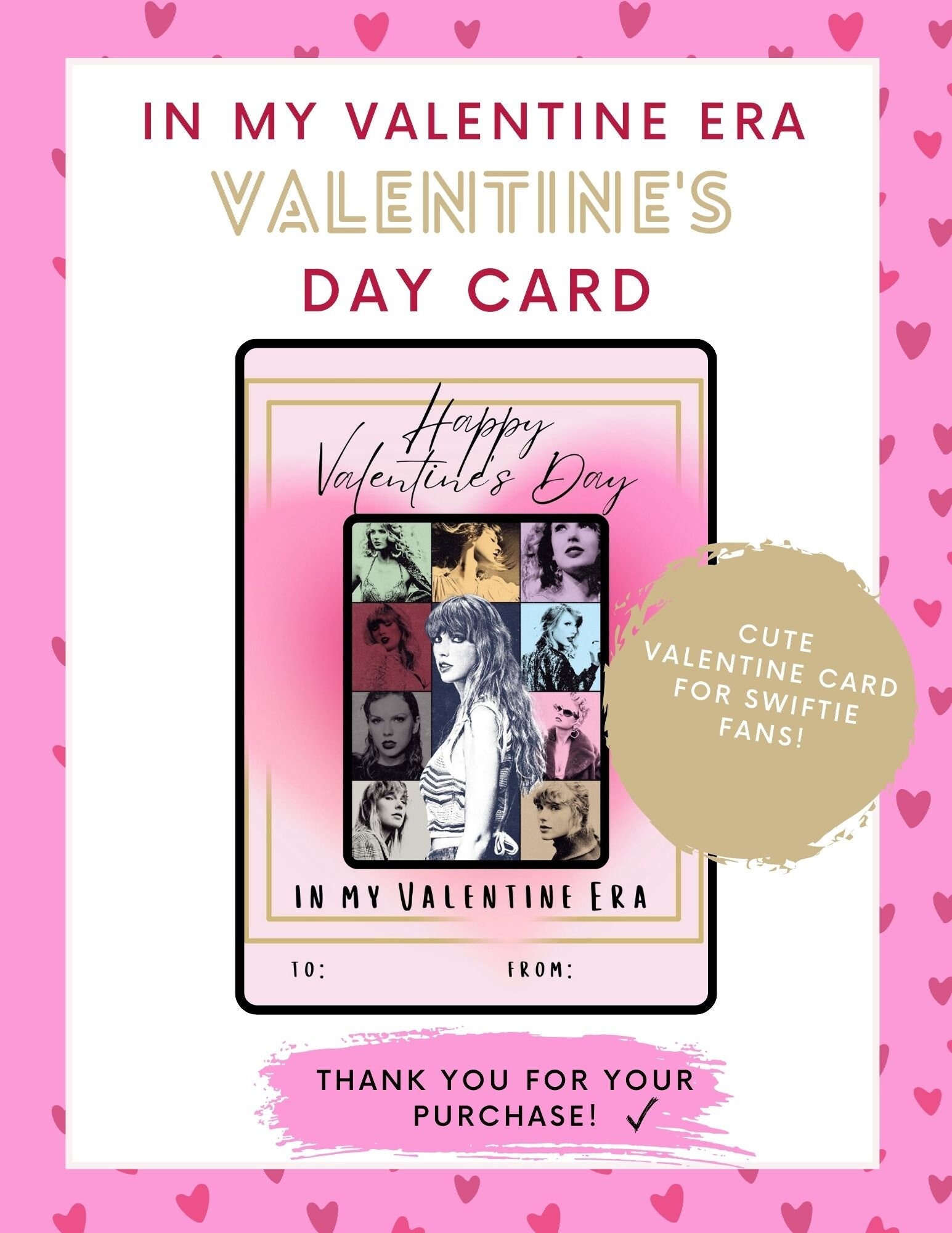 Taylor Swift Valentine Cards Printable Etsy