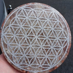 ORGONITE metatron and flower of life plate for purification and recharging! 2 pounds