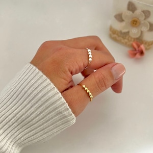 Anxiety bead ring, Fidget ring, Anti stress ring, Calming ring, Stress relief, Anti anxiety ring, Worry ring, Mental health gift, Goldfilled