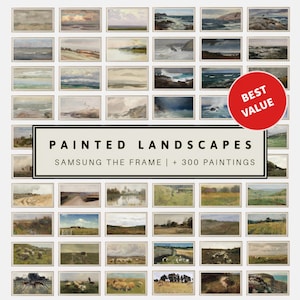 Samsung The Frame Mega Bundle Set - 300+ Original Landscape Paintings | DIGITAL Download, Warm, neutral colors,  Digital Download