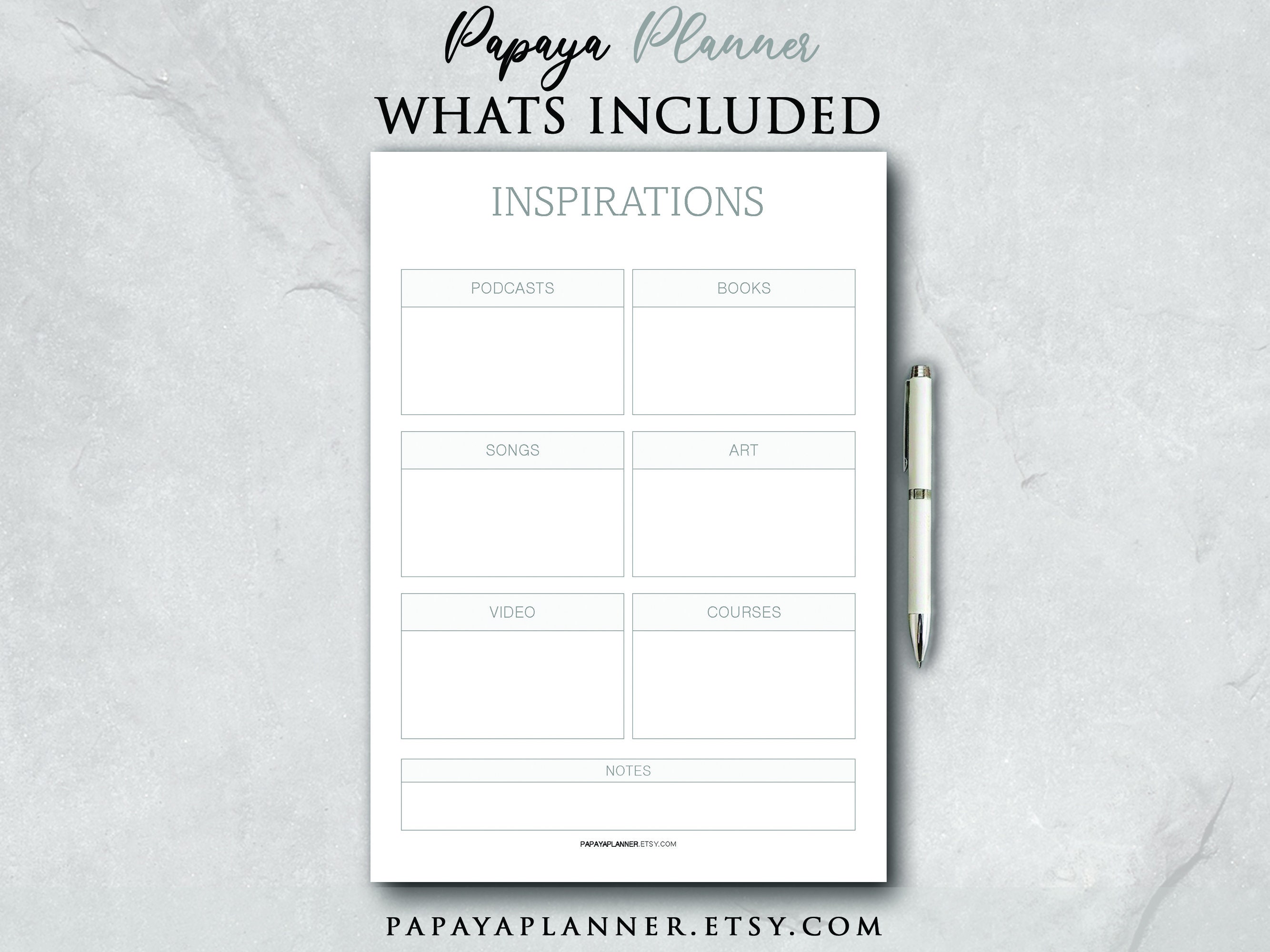 Inspirations Planner Printable Planner, Personal Planner, Self