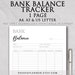 Bank Balance Printable Planner, Budget Template, Bill Plan, Spending ...
