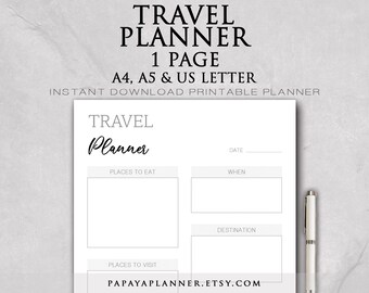 Travel Planner 2 - Printable Planner, Personal Planner, Leisure Planner, Travel Planner, Activity, 2024 Planner, Instant Download, A4 PDF