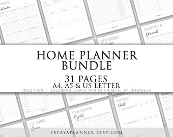 Home Planner Set - 31 Pages - Printable Planner, Personal Planner, Household Planner, 2025 Planner, Instant Download, A4 PDF